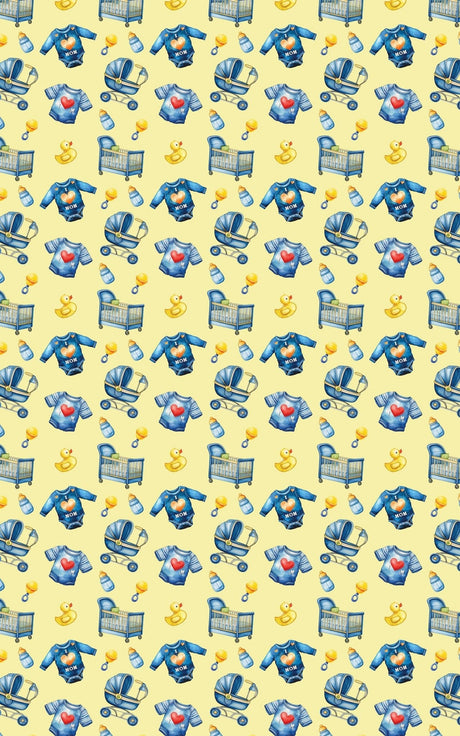I Love Mom - Yellow - Mother's Day Design Wrapping Paper