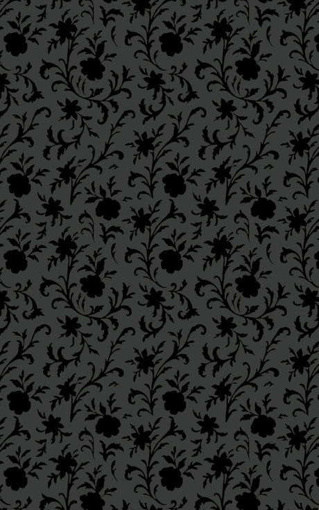 Obsidian Fleur - Floral Pattern Wrapping Paper