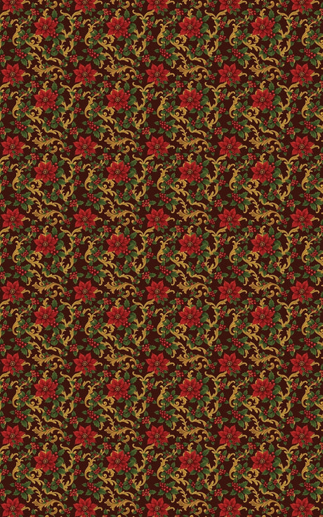Poinsettia Royale - Baroque Filigree Wrapping Paper