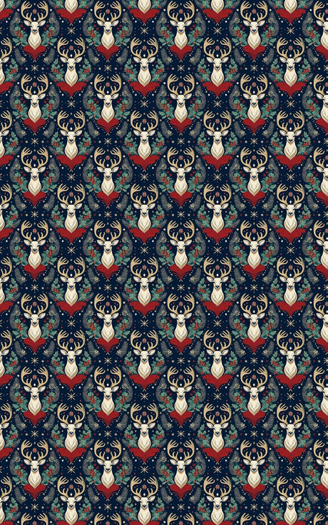 Yuletide Crest - Floral Pattern Wrapping Paper