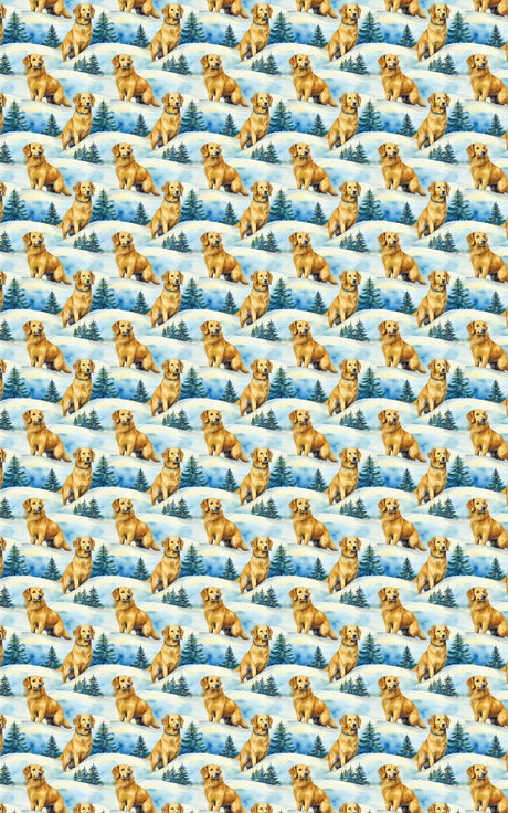 Golden in the Snow - Golden Retriever Wrapping Paper