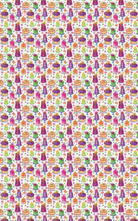 Celebrate the Sweet Way - Cakes, Gifts & Party Hats Wrapping Paper
