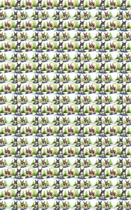 Frenchie Street Skates - French Bulldog Wrapping Paper
