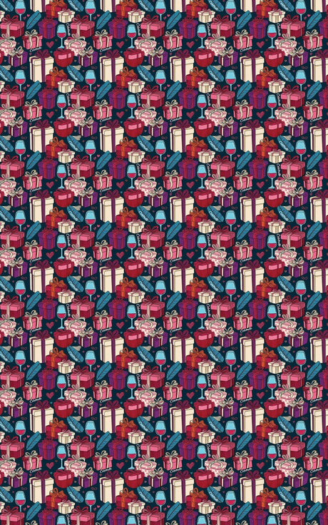 Uncorked & Unwrapped - Watercolor Hearts Wrapping Paper