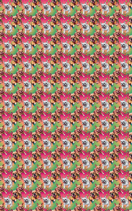 Frenchie Mod Whirl - French Bulldog Wrapping Paper