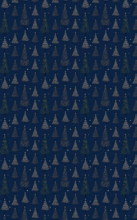 Night Christmas Trees Wrapping Paper
