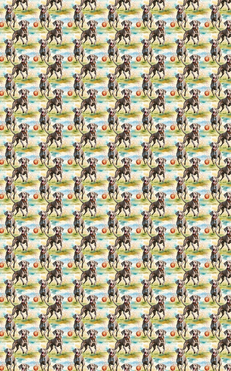 Weimaraner Chase Time Wrapping Paper
