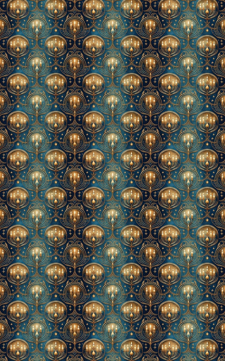 Stars Above the Menorah Wrapping Paper