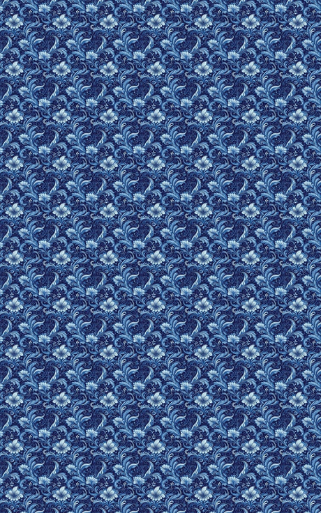Baroque Bleu - Baroque Filigree Wrapping Paper