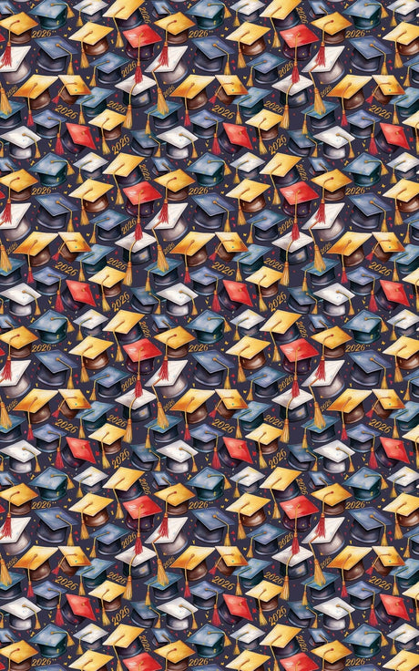 Top of the Class 2026 - Graduation Caps & Diplomas Wrapping Paper