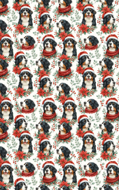 Gentle Giant, Yuletide Glow - Bernese Mountain Dog Wrapping Paper