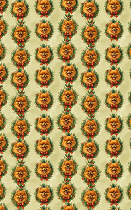 Yuletide Floof - Pomeranian Wrapping Paper
