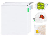 purifyou Reusable Mesh Bags - Market Bag for Fresh Produce, Groceries, Storage & Gifts (sold per set)