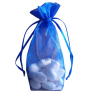 Royal Blue - Cardboard Bottom Organza Bag - 4 x 2 x 6"