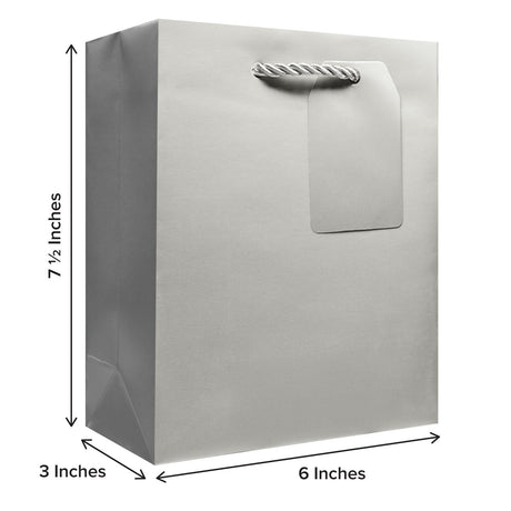 Matte Metallic Silver - Gift Bag w/Tag — additional view b