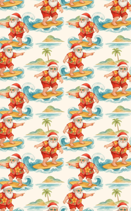 Merry Curl Breakers - Coastal Pattern Wrapping Paper