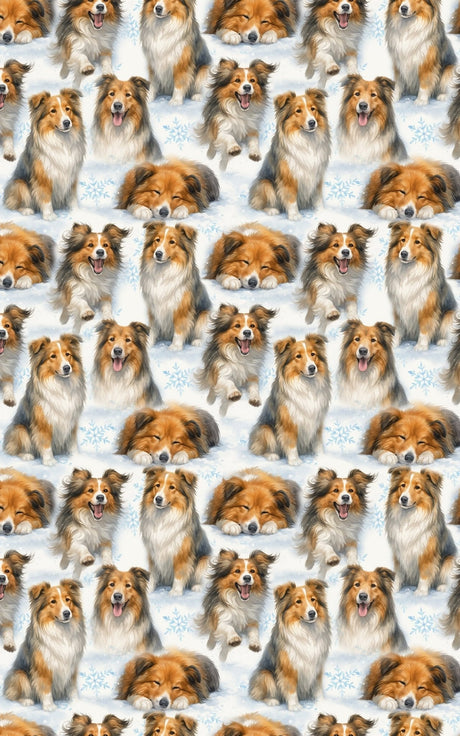 Velvet Steps, Christmas Light - Shetland Sheepdog Wrapping Paper