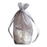 Silver - Cardboard Bottom Organza Bag - 4 x 2 x 6"