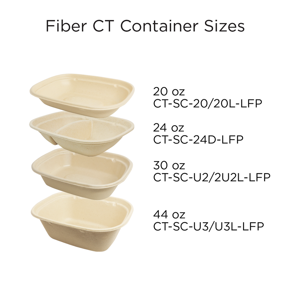World Centric 44 oz Laminated Fiber Takeout Box 8.7 x 6.7 x 3.1in Compostable (QTY 400), SKU CT-SC-U3L-LF
