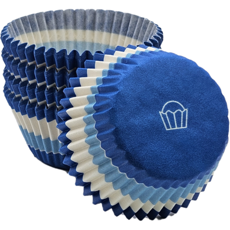 Swirl Design Blue/Light Blue Cups - Baking Cup - 2" (Dia) x 1-1/4" (H)