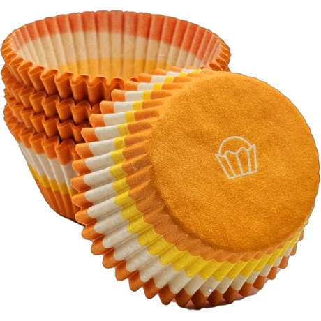 Swirl Design Orange/Yellow Cups - Baking Cup - 2" (Dia) x 1-1/4" (H)