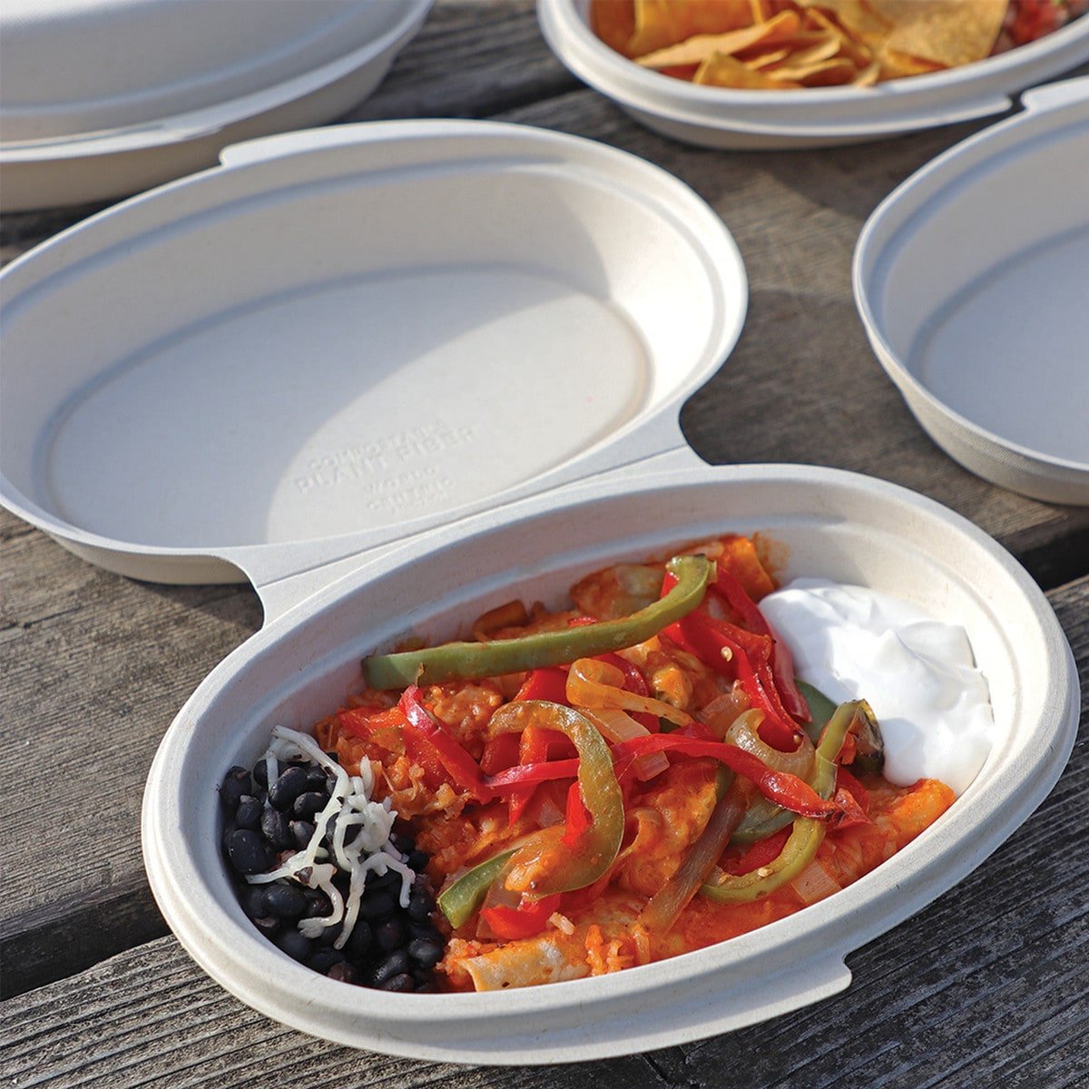 World Centric 32 oz Burrito Bowl Clamshell (QTY:250)
