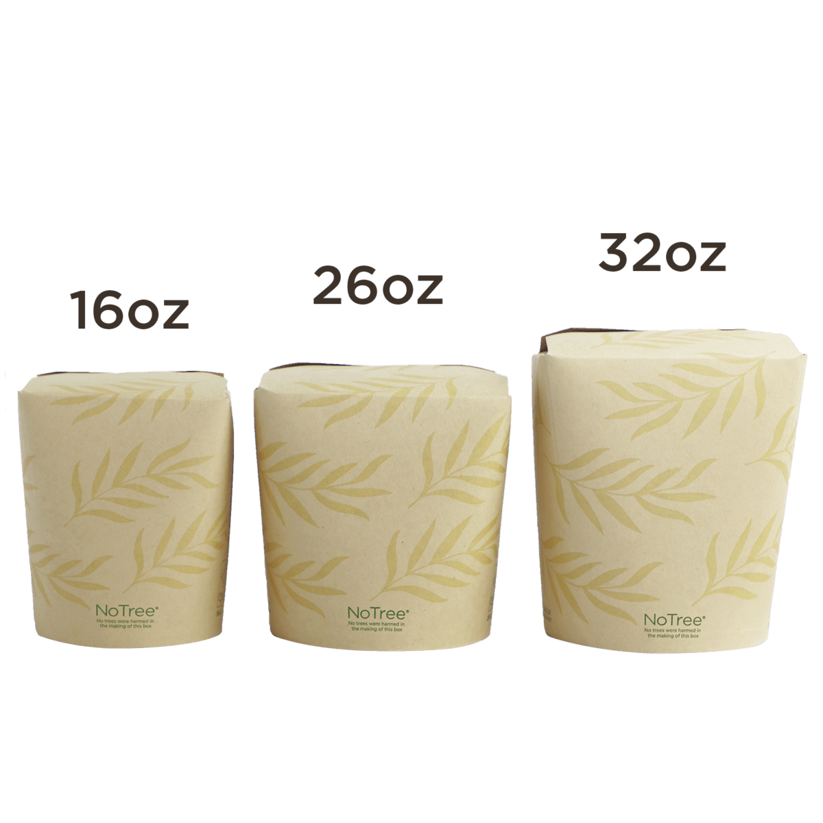 World Centric NoTree 32 oz Tall Take Out Container Compostable Bamboo Paper Food Container (QTY 500), SKU TO-NT-32T