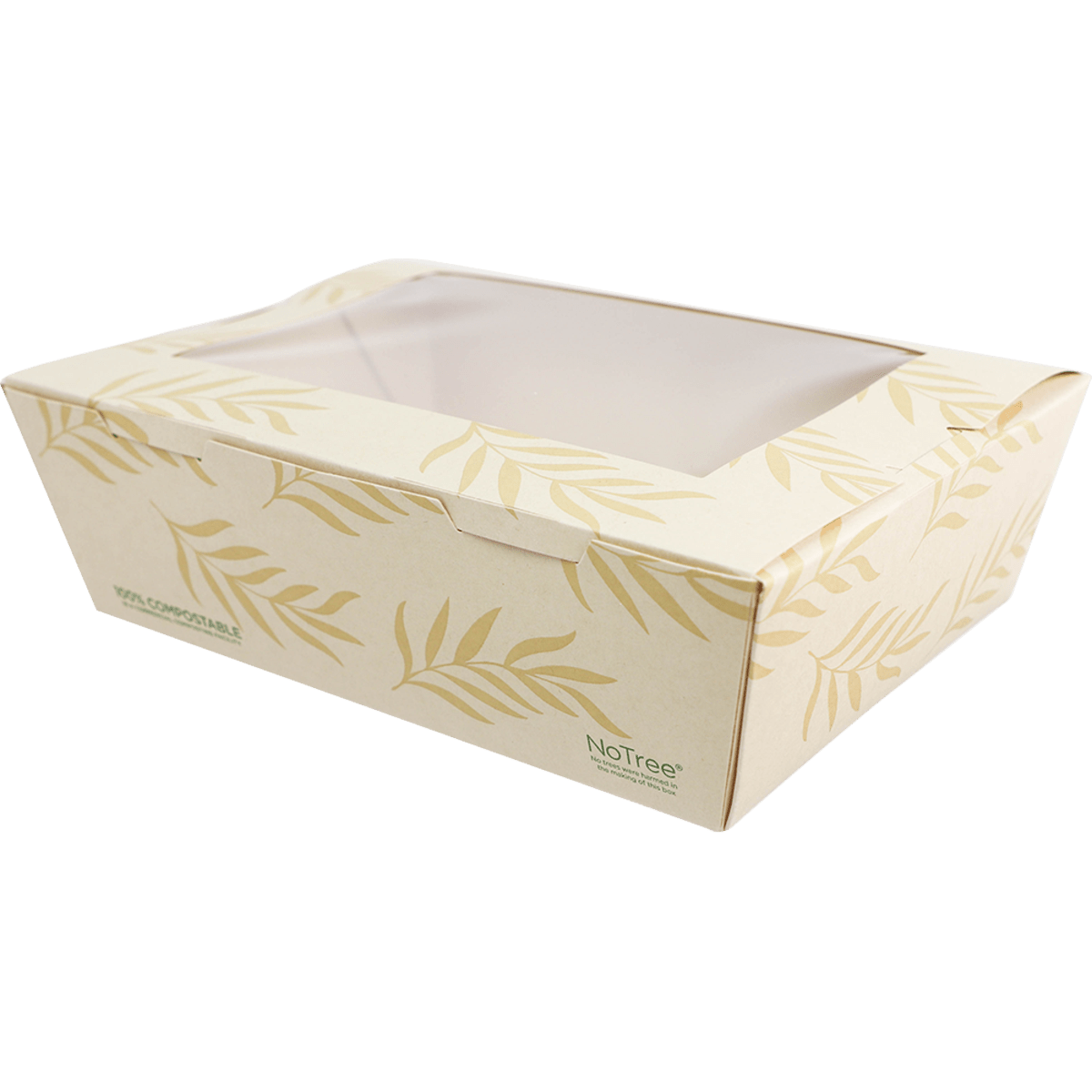 World Centric NoTree Paper #3 Take-Out Container with PLA Window - 65oz (QTY:200)