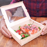 World Centric NoTree Paper #3 Take-Out Container with PLA Window - 65oz (QTY:200)
