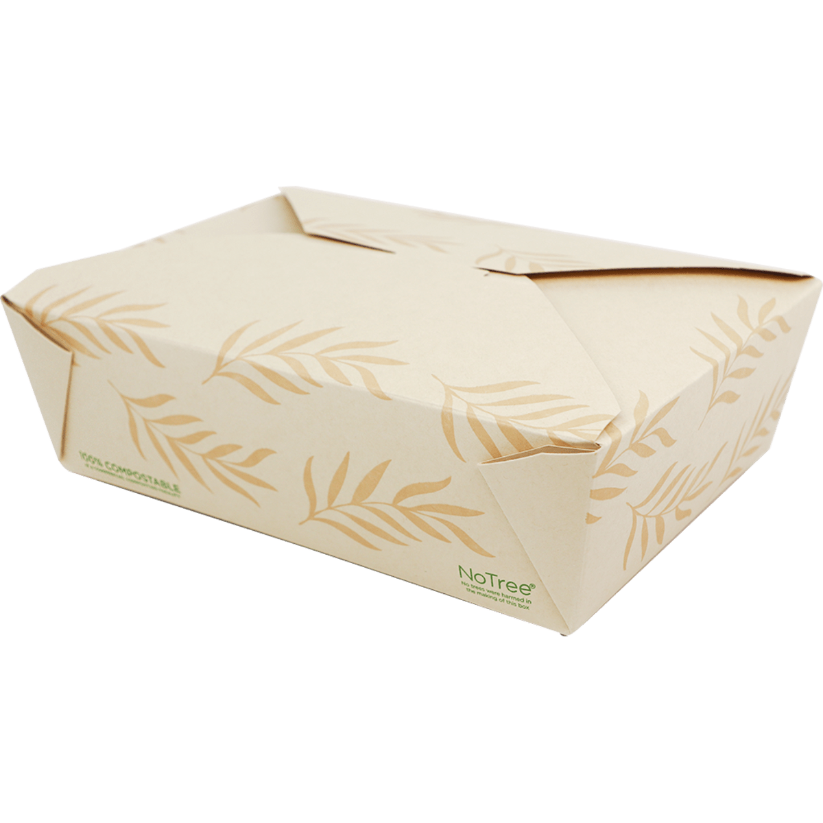 World Centric NoTree Paper #3 Take-Out Container 65 oz, Compostable Bamboo Paper (QTY 200), SKU TO-NT-3