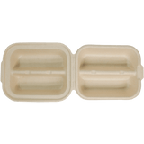 World Centric 8 x 5 x 3 in Fiber Taco Box 2-Compartment Compostable Takeout Container (QTY 300), SKU TO-SC-T2-LFS