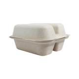 World Centric 8 x 5 x 3 in Fiber Taco Box 2-Compartment Compostable Takeout Container (QTY 300), SKU TO-SC-T2-LFS