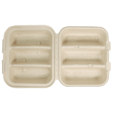 World Centric Fiber Taco Box 3-Compartment 8x7x3in Compostable (QTY 300), SKU TO-SC-T3-LFS