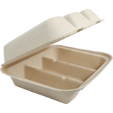 World Centric 3-Compartment Fiber Taco Box, 9 x 8 x 3 in (QTY 300), SKU TO-SC-T39-LFS