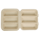 World Centric 3-Compartment Fiber Taco Box, 9 x 8 x 3 in (QTY 300), SKU TO-SC-T39-LFS