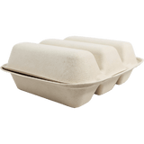 World Centric 3-Compartment Fiber Taco Box, 9 x 8 x 3 in (QTY 300), SKU TO-SC-T39-LFS