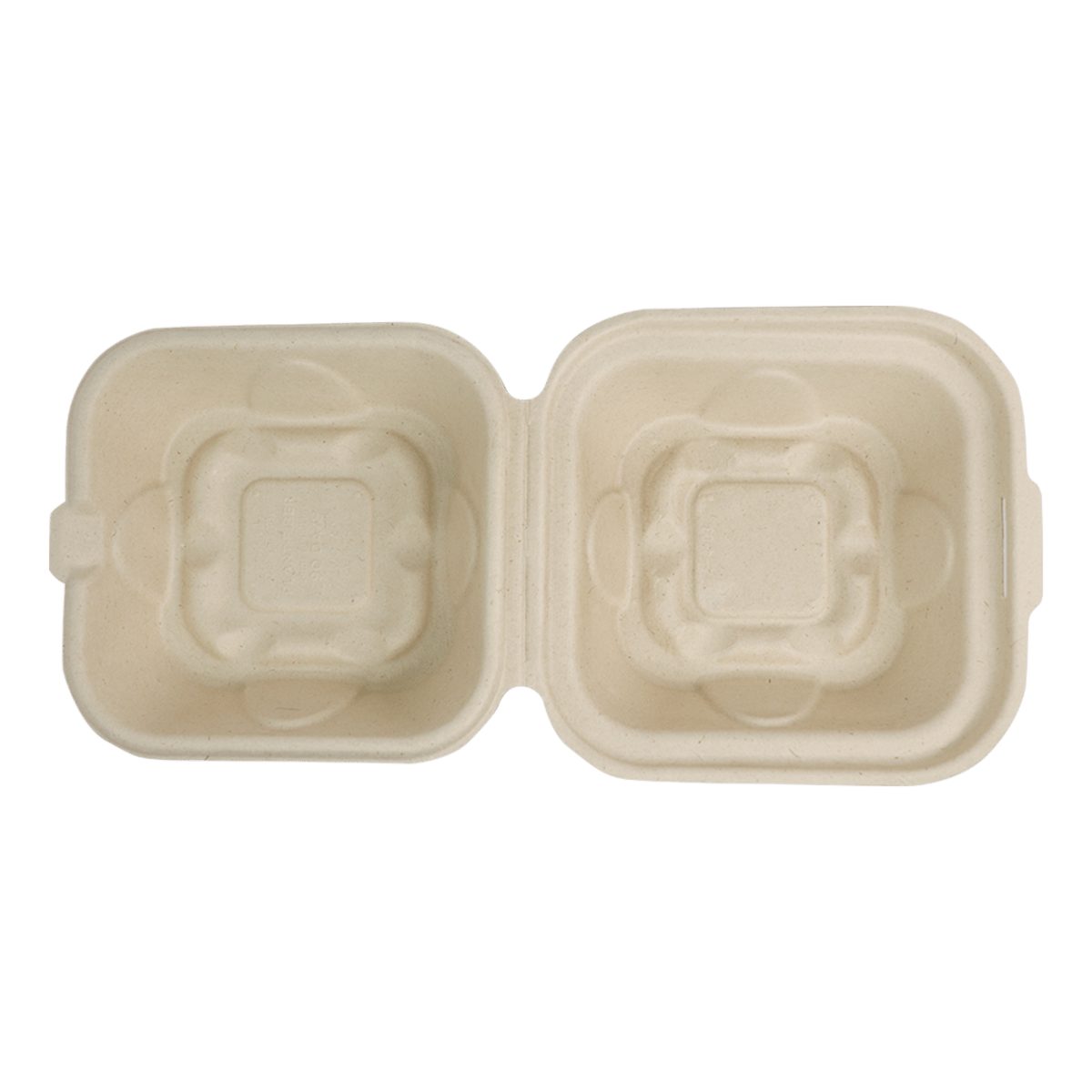 World Centric 6x6x3" Fiber Burger Box, Laminated (QTY:500)