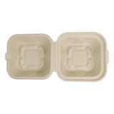 World Centric 6x6x3" Fiber Burger Box, Laminated (QTY:500)