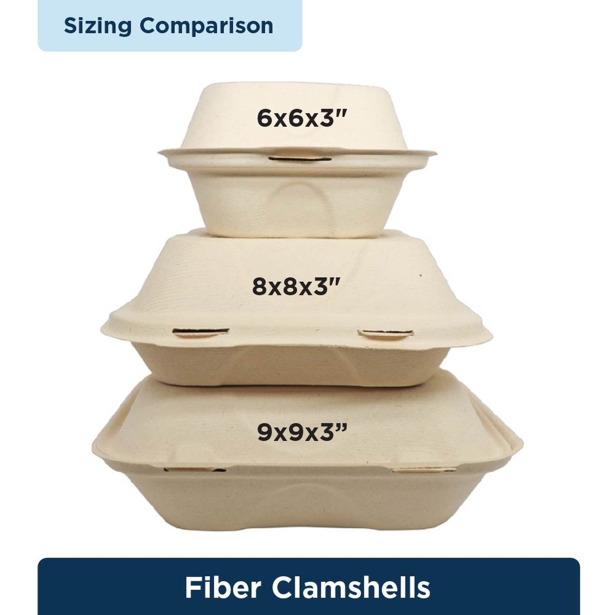 World Centric 6x6x3" Fiber Burger Box, Laminated (QTY:500)