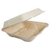 World Centric 8x8x3" Fiber Clamshell PLA Lined (QTY:300)