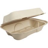 World Centric 9x6x3" Fiber Hoagie Box PLA Lined (QTY:500)