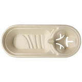 World Centric 13 x 5 in Fiber Serving Tray with Cup Holder, Compostable No PFAS (QTY 300), SKU TR-FB-1305CC-LFS