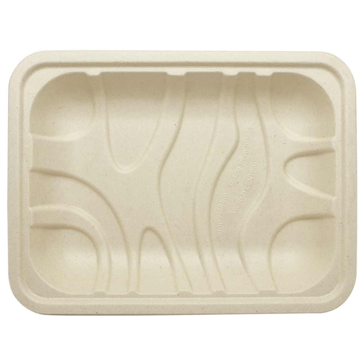 World Centric Fiber 4P Meat and Produce Tray, 9.25x7.25x1.5" (QTY:450)