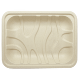World Centric Fiber 4P Meat and Produce Tray, 9.25x7.25x1.5" (QTY:450)