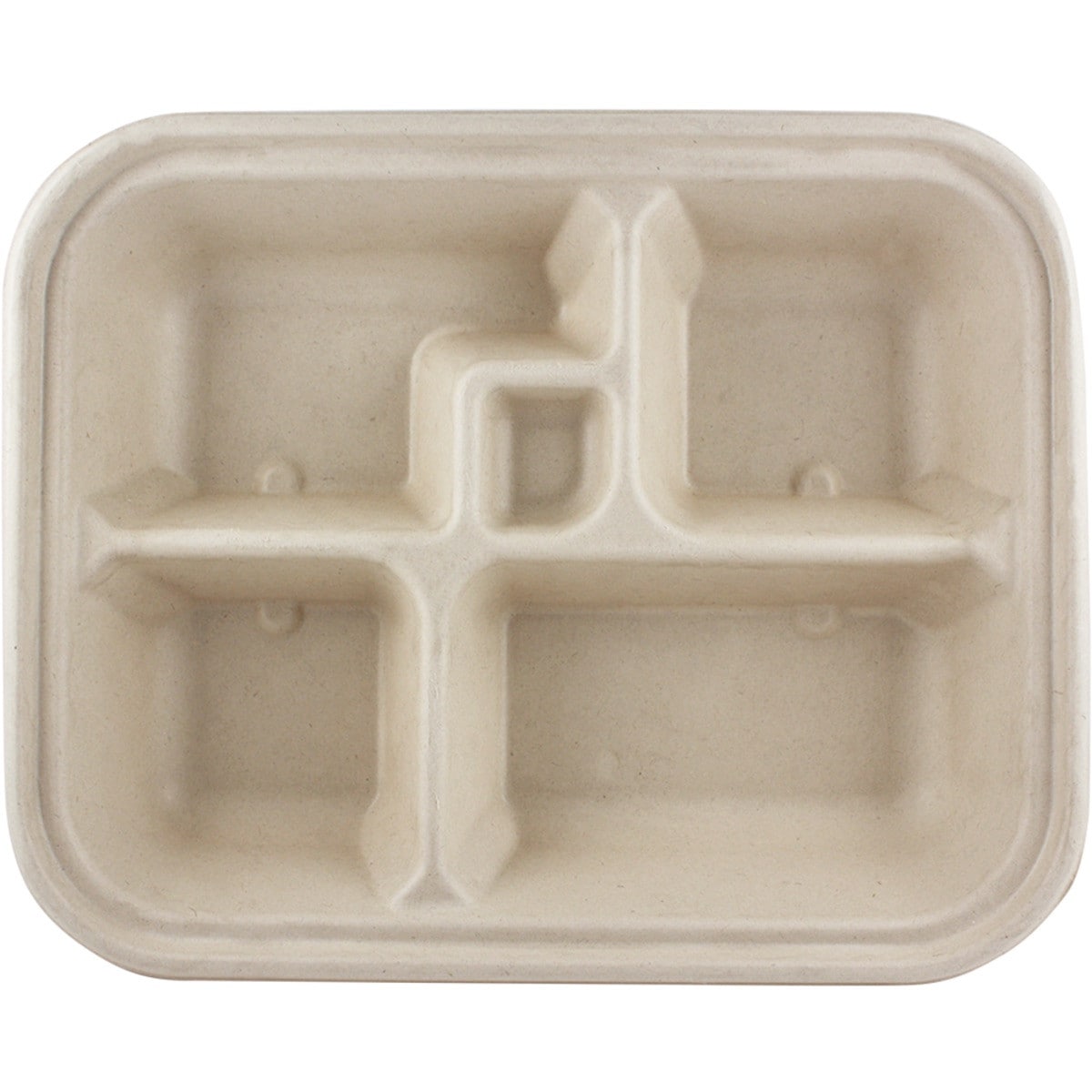 World Centric Fiber Bento Sushi Box, 5-Compt (QTY:300)