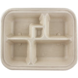 World Centric Fiber Bento Sushi Box, 5-Compt (QTY:300)