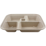World Centric Fiber Bento Sushi Box, 5-Compt (QTY:300)