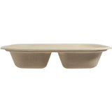 World Centric 14 oz Compostable Fiber Container, 2-Compartment, 8 x 6 x 1.5 in (QTY 400), SKU TR-SC-U8D-LFS