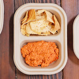 World Centric 14 oz Compostable Fiber Container, 2-Compartment, 8 x 6 x 1.5 in (QTY 400), SKU TR-SC-U8D-LFS