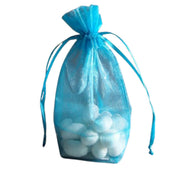 Turquoise - Cardboard Bottom Organza Bag - 4 x 2 x 6"